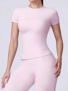 6pecil Damska sportowa wygodna koszulka do ćwiczeń jogi na siłowni, damska odzież sportowa na lato do szkoły, damskie dresy, pochlebny i wspierający design dla wszystkich kształtów ciała, styl wiosenny i letni