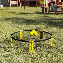 SPORTNOW Spike Ball Set, Mini Beach Games Set With Net, 3 Balls And Ball Pump, Portable With Carrying Bag For Outdoor Team Sports, Yellow - Yellow - View 9