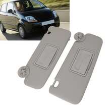 1 Par Parasol Bloqueo UV Gris Izquierda Derecha Parasol con Espejo para S*ONIC 2012 - 2020, MATIZ 2004- 2017, SPARK 2011-2022 -Fácil Instalación - Gris - Ver 2