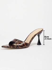 Jin Bei Qi 女士性感高跟鞋，尖头细高跟鞋，镜面闪亮，豹纹印花和彩色面料，优雅穆勒鞋，适合春夏派对、婚礼、社交活动