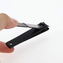 Portable Nail Clippers, Curved Fish Scale Pattern Nail Clippers For Women Men - Black - View 2