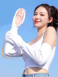 女士袖套，凉爽防紫外线防晒罩，可遮盖手臂，户外压缩手臂 - 彩色 - 查看 17