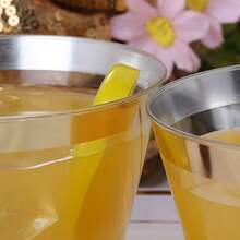 100个金边杯，200毫升/270毫升/300毫升三种容量可选，透明平底杯，饰以优雅金边，适用于婚礼、感恩节、圣诞节等场合。 - 金色 - 查看 6