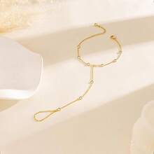 MBW Gold Bracelets Women, Dainty 14K Gold Plated Bracelet Stack Beaded Chain Bracelet Set Thin Small Cute Paperclip Bracelets Fashion Waterproof Jewelry Gold Accessories Women - HC GD1 - 查看 5