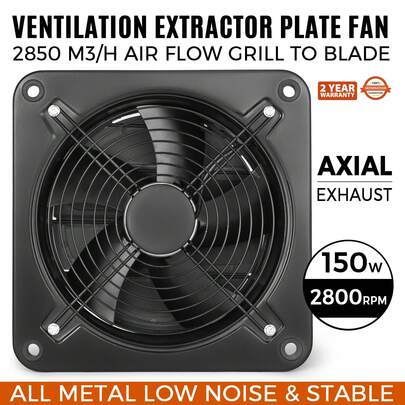 Industrial Ventilation Extractor Metal Axial Exhaust Commercial Air Blower Fan 300mm