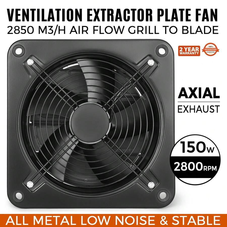 Industrial Ventilation Extractor Metal Axial Exhaust Commercial Air Blower Fan 300mm - 300mm - View 1