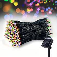 1/4 包太阳能灯串，100/400 LED 灯，39/156 英尺户外太阳能圣诞灯，8 种模式彩色太阳能灯适用于庭院树花园露台婚礼装饰