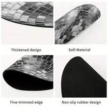 1pc Pink & Silver Round Mouse Pad Cute Desk Mat Non-Slip Rubber Base Desk Accessories Keyboard Pad For Home Office Decor Desk Pad 7.8*7.8 Inch As Christmas, Halloween Gifts For Women Girlfriends Men Friends - Multicolor - View 11