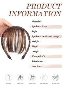 Synthetic Wig Children Bangs Natural Fake Bangs Hair Piece Clip Long Wig Synthetic Hair Band Bangs Headband Headbands For Children Kids, 1PC - Multicolor - View 4