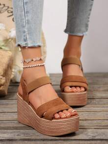 2025 Spring/Summer New Women Platform Wedge Sandals, Waterproof Woven Design High Heel Beach/Holiday Dress Sandal Slippers