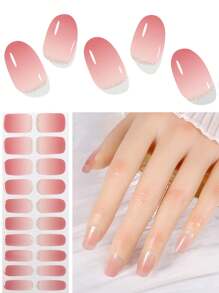 20/40 Fait référence à la bande d'ongles en gel semi-durcissant de couleur dégradée, autocollant en gel d'ongles durcissant aux UV, convient pour les UV, facile à utiliser et à retirer