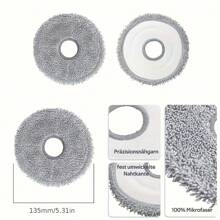 8pcs Microfiber Mop Pads For Dream L10s Ultra/L10 Ultra/L20 Ultra/L10s Pro Ultra Heat & Xiao Mi X10+ Robot Vacuum, Washable Cloth Floor Attachment, Thick Wet Wipes, Reusable Mop Pads