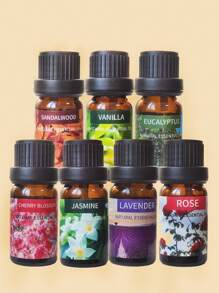 10ml Aromatherapy Essential Oil Yoga Oil Plant Essential Oil For Humidifier Diffuser Fruit Flower Aroma Fragrance Oil Jasmine Lavender Rose Orange, Living Room And Bathroom Deodorization,Suitable For Diffusers, Humidifiers