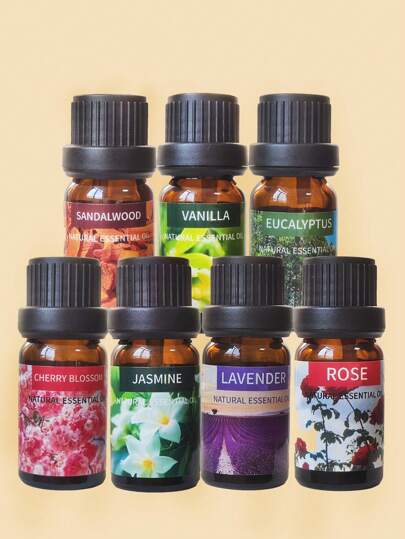 10ml Aromatherapy Essential Oil Yoga Oil Plant Essential Oil For Humidifier Diffuser Fruit Flower Aroma Fragrance Oil Jasmine Lavender Rose Orange, Living Room And Bathroom Deodorization,Suitable For Diffusers, Humidifiers