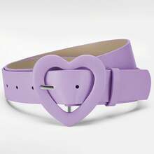1 Piece Extended Heart Buckle Belt For Women, Decorative Dress Belt, Summer New Fashionable Heart Ins Style Belt, Suitable For Daily Commuting, Going Out With Friends, Vacation, Evening Party, Christmas Party, Great Gift For Valentine's Day Or Mother's Day For Yourself, Friends, Family, Girlfriend, Mother (Gift Packaging) Autumn, Fall, Halloween - 粉色 - 查看 8