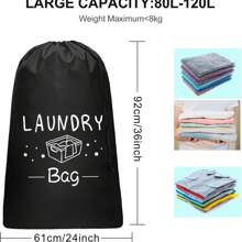 Bolsa de lavandería de viaje extra grande con cordón, bolsa de almacenamiento de ropa sucia de gran resistencia, cesta de lavandería fácil de instalar, esencial de viaje, disponible en 4 colores, con diseño transparente, cierre con cordón, resistente a rasgaduras y de poliéster de alta calidad, plegable, adecuado para viajes, dormitorios, cruceros, almacenamiento, bolsa de lavandería, bolsa de almacenamiento