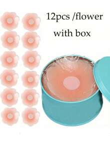 12pcs Silicone Nipple Cover Reusable Women Breast Petals Lift Invisible Bras Pasties Bra Padding Sticker Patch Adhesive Pads - Multicolor - View 15