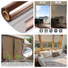 Multi-Size One Way Privacy Window Film, Daytime Privacy Sun Blocking Anti UV Reflective Window Film Heat Control Self Adhesive Window Tint Film For Home And Office, Silver - Multicolor - View 5