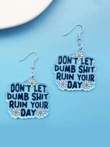 1 coppia di orecchini in acrilico chic con la scritta "Non lo so, lavoro solo qui", gioielli kawaii carini e creativi per le donne, idea regalo unica