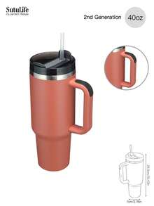 1个40盎司可重复使用真空保温水瓶，带提手、防漏盖和吸管，可长时间保温/保冷。 - 40盎司 - 查看 26