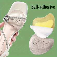 4pcs Genuine Leather Forefoot Cushions - Breathable, Non-Slip Shoe Inserts For High Heels & Sandals | Comfortable Cowhide Insoles With Enhanced Grip & Shock Absorption, Ideal For Valentine'S Day, Christmas, Thanksgiving, Casual Style, Casual Footwear Accessory|Breathable Insole|Grip Enhancing Insole - Multicolor - View 8