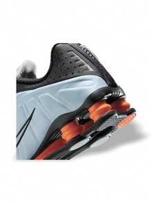 女士运动鞋经典合成纺织鞋面响应式 Nike Shox 缓震透气跑步休闲鞋 AR3565-401 - 藍色/亮橙色/黑色/金屬銀色 - 查看 7