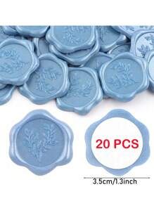 CYFUN DESIGN 20/25 PCS Eucalyptus Pattern Real Wax Sealing Stickers Self-Adhesive Wedding Invitation Envelope Seal Stickers For Decorating Wedding Invitations, Gifts,Back To School,School Supplies