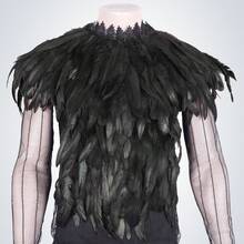 Capa con plumas artificiales de estilo gótico, chal de disfraz de Halloween para hombres
