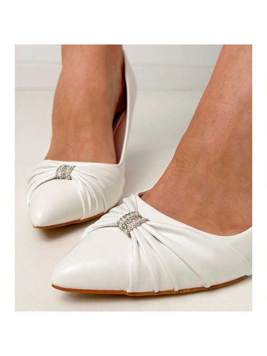 Modische & elegante Strass-verzierte Spitzschuh High Heels - SHEIN - Modalova