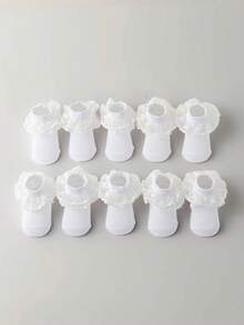 5 Pairs Baby Girl Kids Newborn Essentials Toddler Summer White Babies Frilly Ruffle Socks
