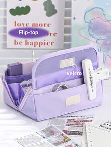 大棱镜容量铅笔盒，大号铅笔袋笔袋铅笔盒，简易收纳美观文具化妆品成人男孩女孩办公室必备品，返校礼物