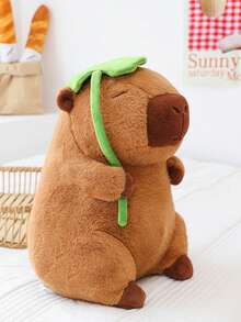 毛绒水豚玩偶，逼真卡通毛绒水豚玩偶，柔软毛绒玩偶，儿童完美礼物，生日派对、圣诞节、新年、情人节、家居装饰