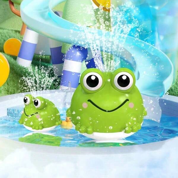 Juguetes luminosos para el baño: forma de rana de dibujos animados, brillante verde, juguetes interactivos para el baño y la piscina de bebé, juguetes para el baño y el juego con agua, regalos perfectos para cumpleaños, bautizos y diversos festivales, accesorios para el baño de bebé