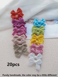 10 kẹp nơ vải sọc Pet Fresh And Simple, phụ kiện tóc cho mọi mùa, mềm mại và thoải mái khi chạm vào, màu sắc ngọt ngào và đa dạng, rất thích hợp để thêm nét dễ thương vào mùa xuân! (Màu ngẫu nhiên) - Nhiều màu - Xem 9