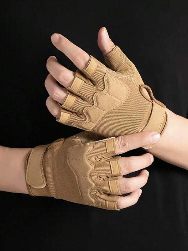 زوج من قفازات الرجال نصف الأصبع، قفازات رياضية تكتيكية للخارج، ركوب الدراجات النارية