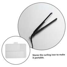 1 件精致简约时尚白色硅胶垫直发器隔热白色卷发器直发器夹保护套，硅胶耐热垫便携式旅行支架直发器收纳袋适用于卷发棒 - 彩色 - 查看 6