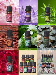 10ml Aromatherapy Essential Oil Yoga Oil Plant Essential Oil For Humidifier Diffuser Fruit Flower Aroma Fragrance Oil Jasmine Lavender Rose Orange, Living Room And Bathroom Deodorization,Suitable For Diffusers, Humidifiers