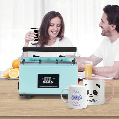 Tumbler Heat Press Machine, 11-30oz Mug Press, Heat Up Fast And Even, Tumbler Press With Sublimation Paper, Tape And Gloves, Temp And Time Setting, For Sublimation Tumblers, Cups, Mugs, Green