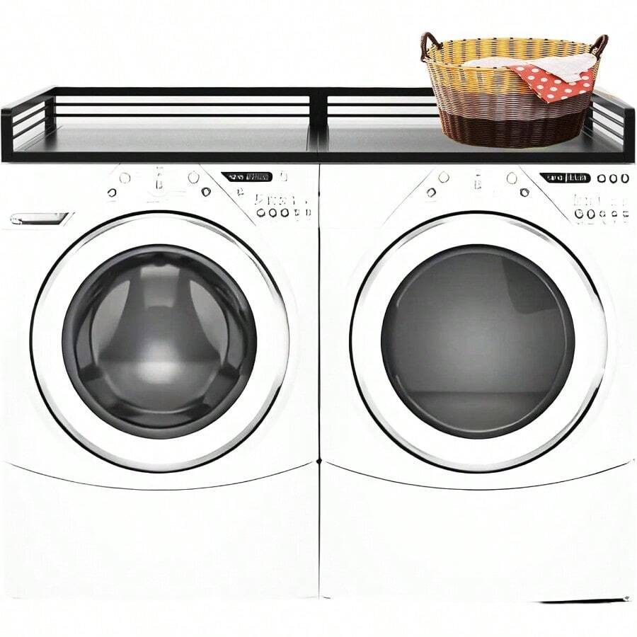 Heavy Duty Washer Dryer Countertop 27.6" Depth X 57" Width Stainless Steel Laundry Countertop Washer And Dryer Countertop For Laundry Room Organization Black - Black - View 1