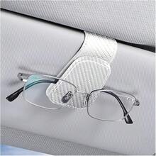 Sunglasses Holders For Car Sun Visor, Leather Eyeglasses Hanger Mounter, Magnetic Glasses Holder And Ticket Card Clip, Auto Interior Accessories Universal For SUV Pickup Truck - 白色 - 查看 1