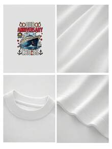 Stylish Thick Cotton Women's Short Cropped TShirt With Our Anniversary Cruise Personalized Print  Perfect For Vacation Ideal For Couples A Romantic Gift Choice - White - View 5