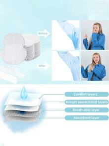 20片/包夏季无纺布止汗贴隐形腋下吸汗垫简约白色腋下止汗贴方便外出开会出差旅行