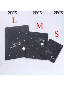 60 页笔记本黑纸日记本返校、母亲节、妈妈礼物、返校、学校用品 - 黑色 - 查看 18