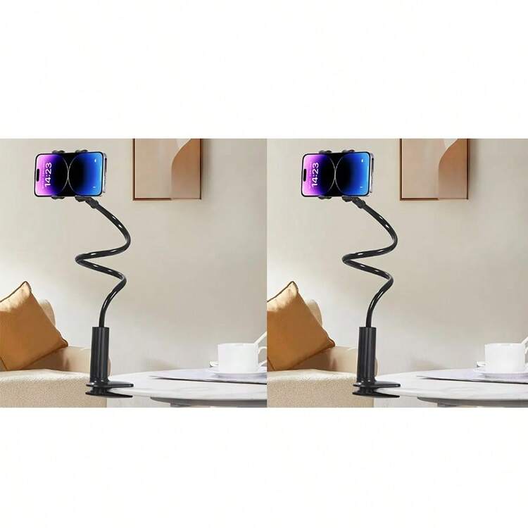 2-In-1 360° Rotating Adjustable Long Arm Phone Holder Clip For Desk, Bedside Mount, Universal For Smartphone, Flexible Multi-Function Slouchy Bracket With Sturdy Grip, Foldable Creative Design Nan 360° Rotation - Multicolor - View 13