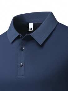 Men's Casual Polo Shirt, Glossy Fabric, Versatile For Daily Commute, Breathable Quick-Dry Tops For Spring/Summer