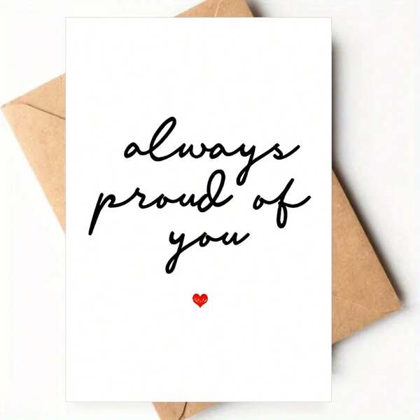 1pc Envelope, Always Proud Of You Card, Encouragement Card, Well Done Card, Congratulations For Friend, High Quality Print Size 6.29in X 4.33in, Includes Envelope, Daughter, Graduation Card, New Job Card, Birthday Greeting Card, Small Business Supplies, Thank You Cards, Birthday Gift, Unusual Items, Gift Card