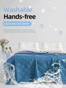 1. Cooling Blanket - Lightweight Summer Cooling Blanket, Suitable For Those Who Feel Hot, Can Lower The Temperature By 3-5°C Compared To Traditional Cooling Blankets. - Large/Small/Double Size - Machine Washable - Ideal For Camping, Air-Conditioned Rooms, And Night Sweats (5 Color Options) - Lake Blue - View 8