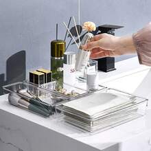 Living And Home Premium Transparent Desktop Organizer Set (6 Or 12-Piece) - Modular PS Plastic Drawer & Desk Organizers - Stackable - 12PCS Transparent - View 7