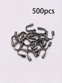 500pcs/100pcs Copper U-Shaped Clip Buckle Cord End Tips - Crimp Beads For DIY Jewelry Making Accessories - Cord Wire Protector For Necklace And Bracelet