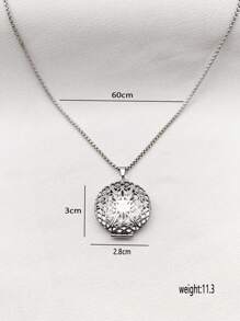 1pc Vintage Versatile High-End Multi-Style Stainless Steel Frame Necklace, Women's Fashion Luxury Niche Jewelry Accessory